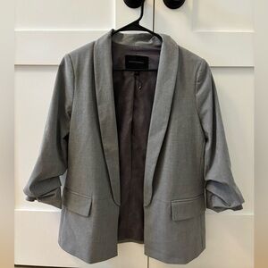 Banana Republic Grey Blazer with Ruched Sleeves